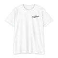 White golf tee with small DeadStroke chest logo in black